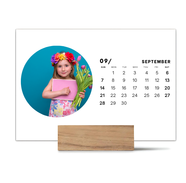 Wood Block Desk Calendar 2025