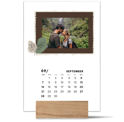 Wood Block Desk Calendar 2025