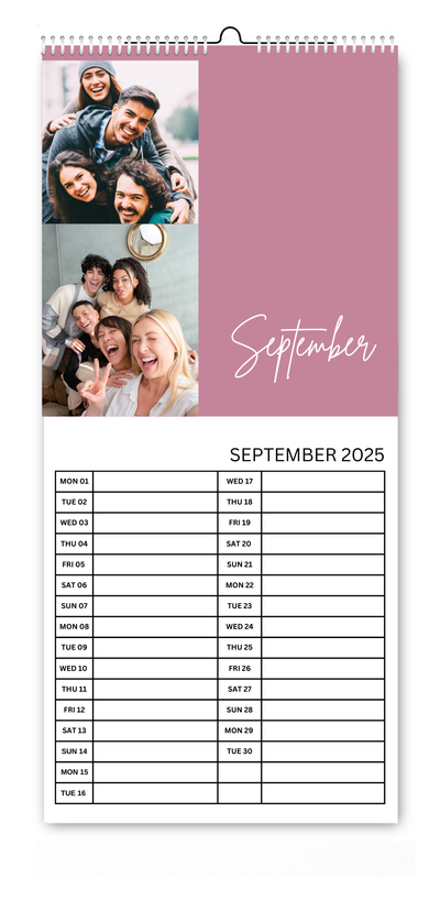 Colour Block Seasonal 5.5x12" Kitchen Calendar