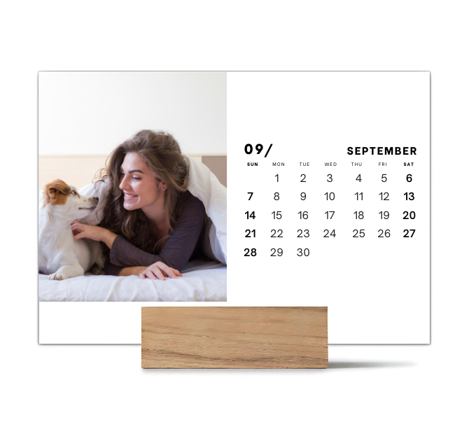 Wood Block Desk Calendar 2025