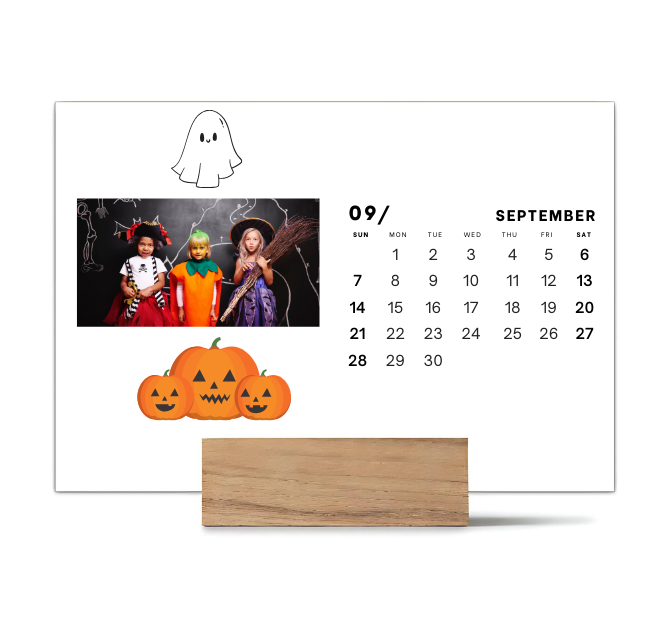 Wood Block Desk Calendar 2025