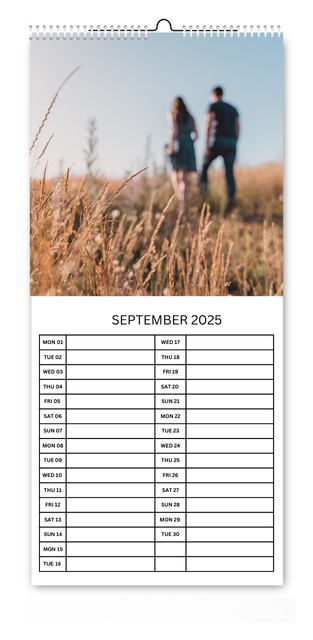 5.5x12" Kitchen Calendar Couples