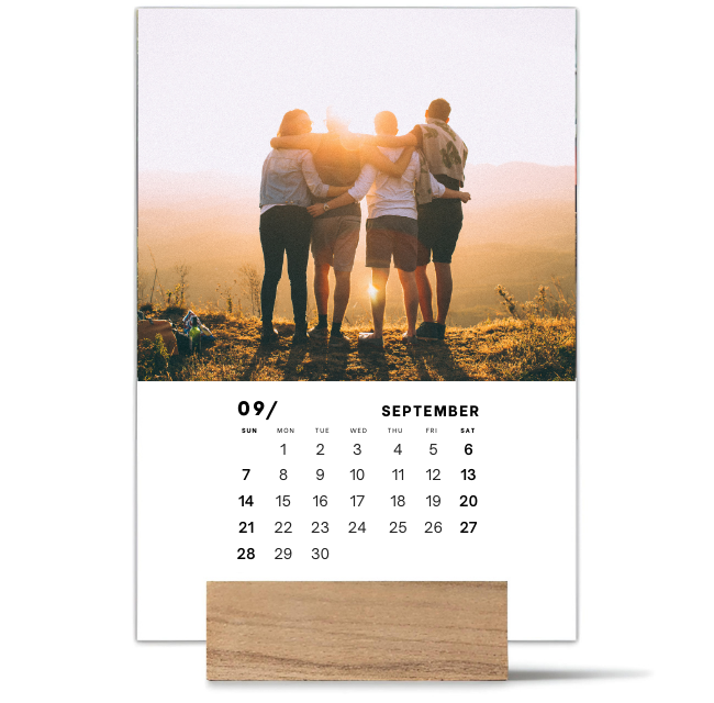 Family Wood Block Desk Calendar 2025