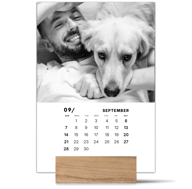 Wood Block Desk Calendar 2025