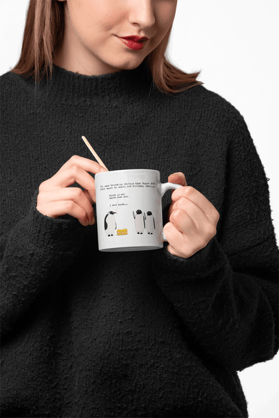 Personalized Happy Birthday Penguin Mug - Custom Gift for Him & Her