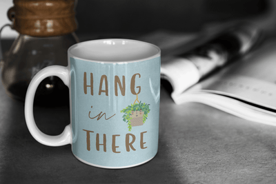 Personalized 'Hang in There' Mug: Custom Ceramic Gift for Him & Her