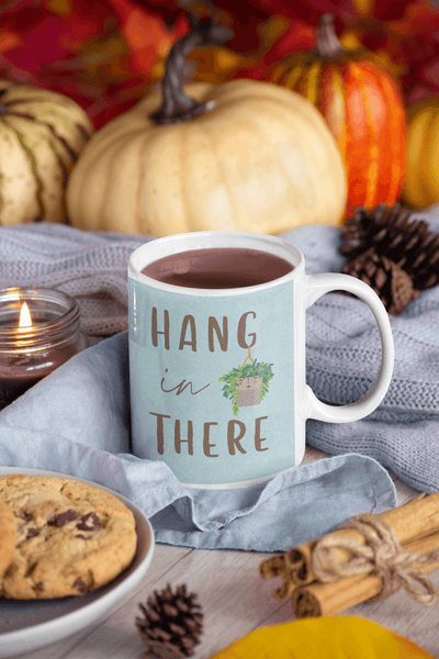 Personalized 'Hang in There' Mug: Custom Ceramic Gift for Him & Her