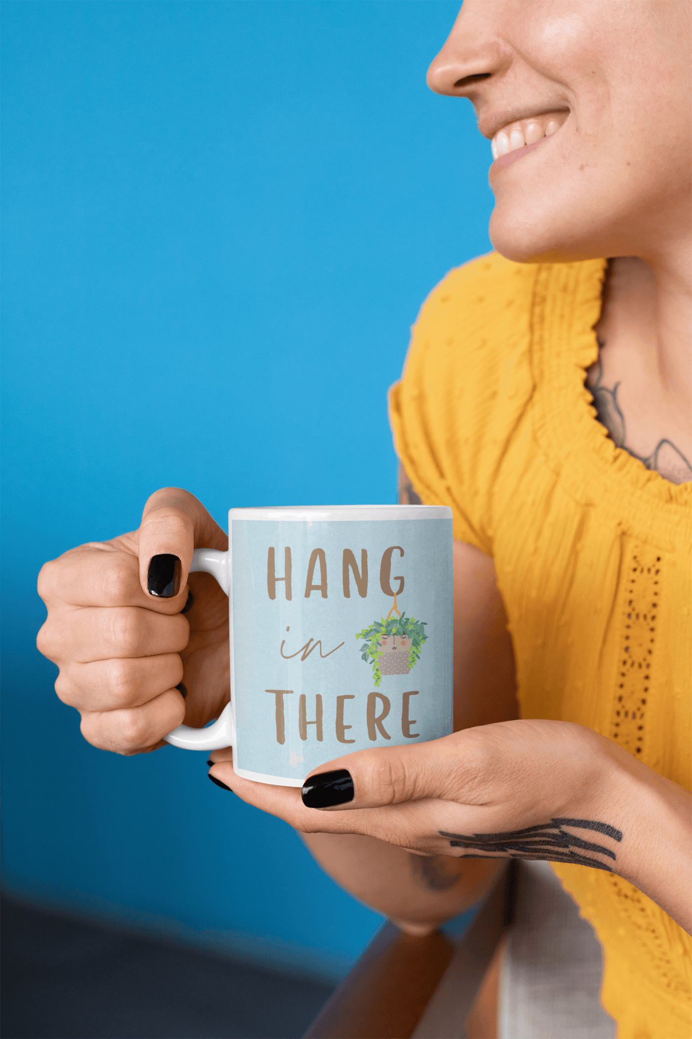 Personalized 'Hang in There' Mug: Custom Ceramic Gift for Him & Her