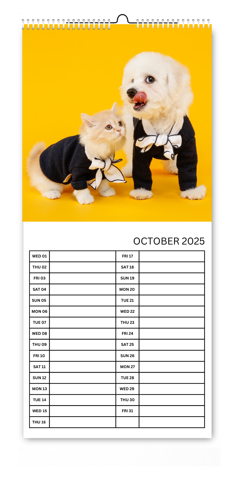 5.5x12" Dog & Cat Kitchen Calendars