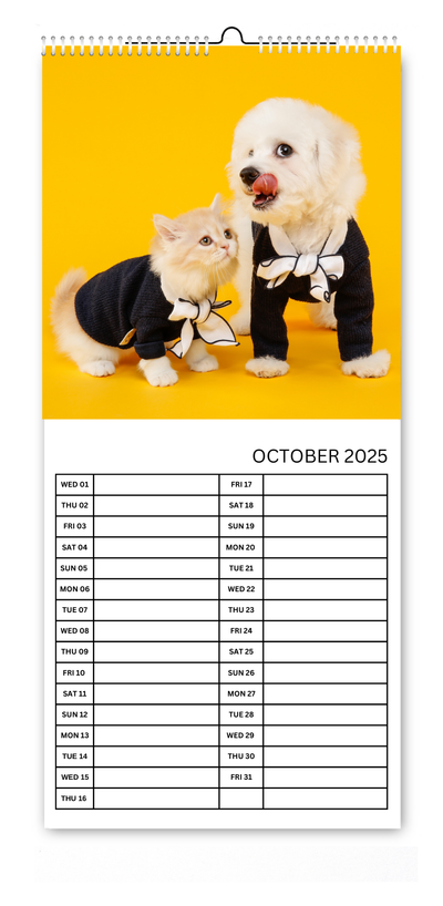 5.5x12" Dog & Cat Kitchen Calendars