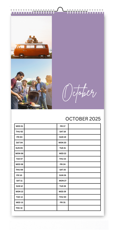 Colour Block Seasonal 5.5x12" Kitchen Calendar