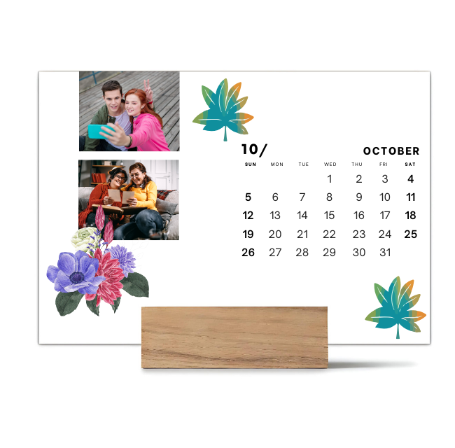 Wood Block Desk Calendar 2025