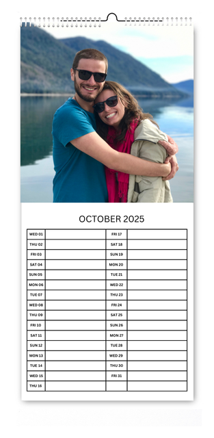 5.5x12" Kitchen Calendar Couples