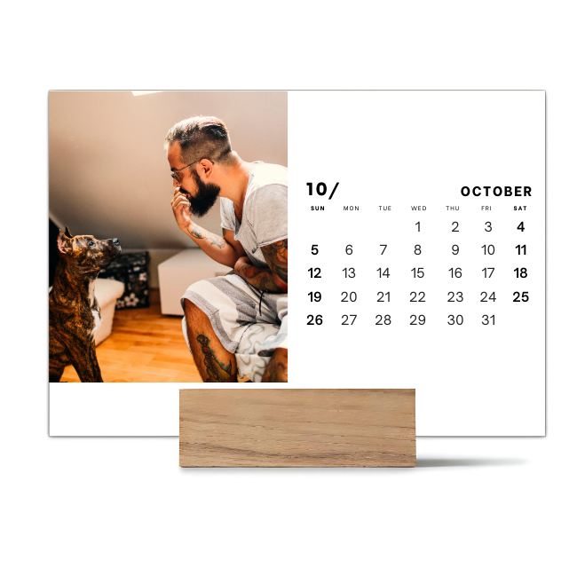 Wood Block Desk Calendar 2025