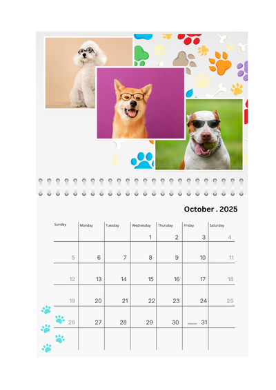 Pets Wall Photo Calendar 2025