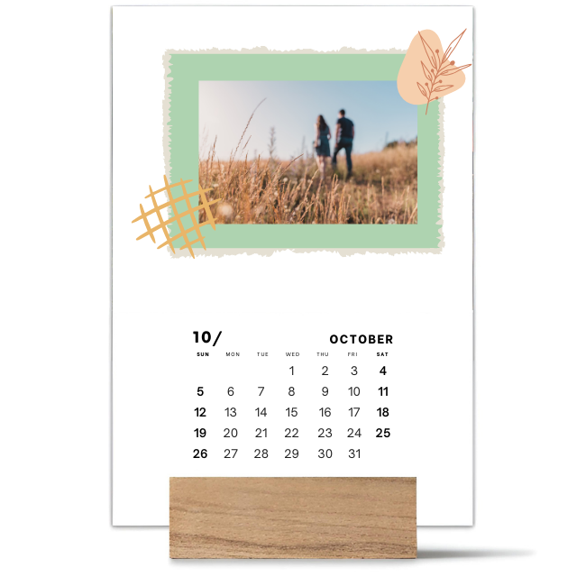 Wood Block Desk Calendar 2025