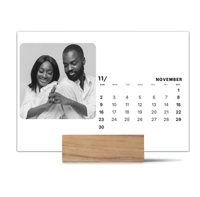 Wood Block Desk Calendar 2025