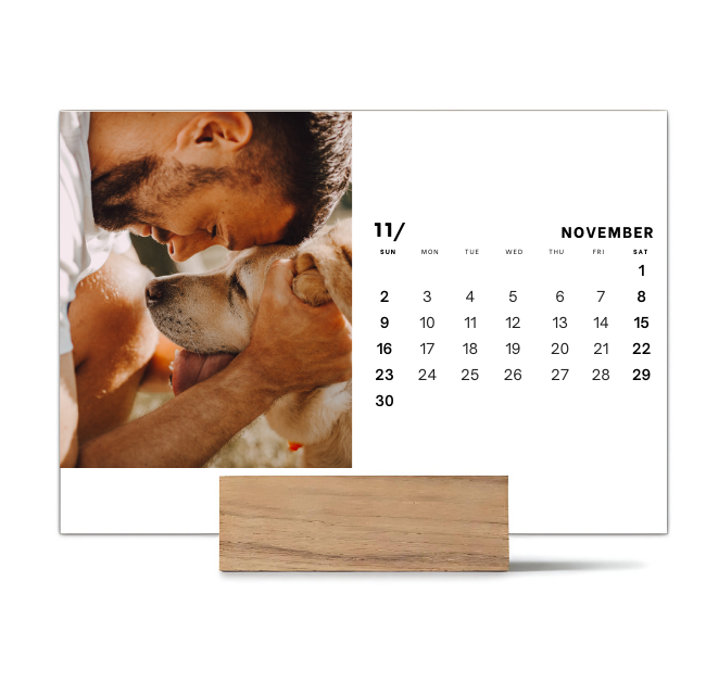 Wood Block Desk Calendar 2025