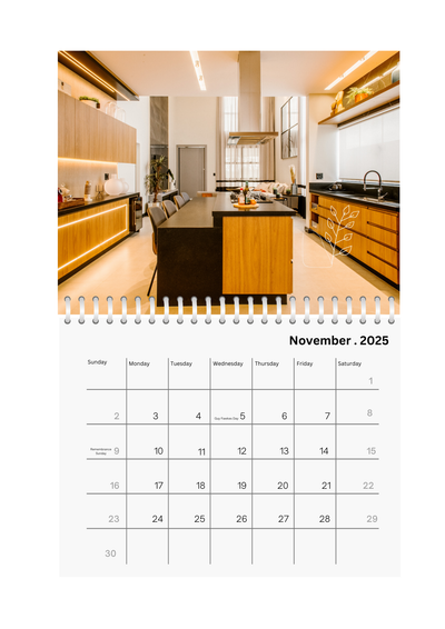 Kitchen Wall Calendar 2025