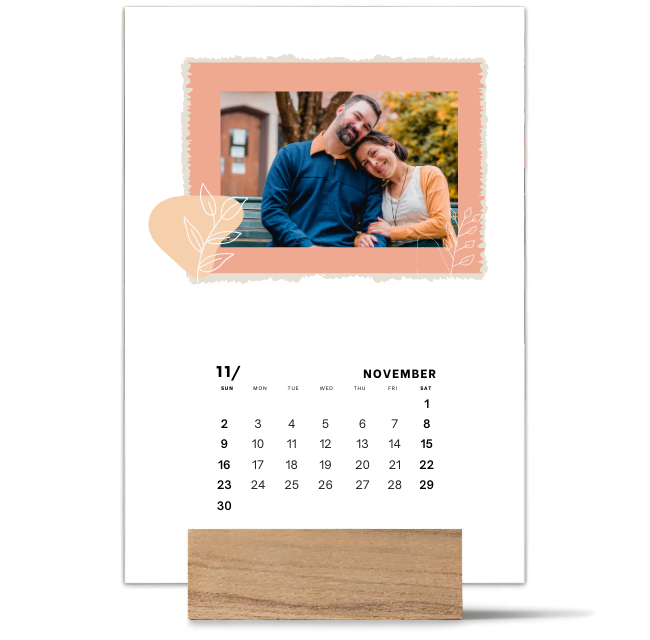 Wood Block Desk Calendar 2025