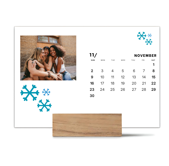 Wood Block Desk Calendar 2025