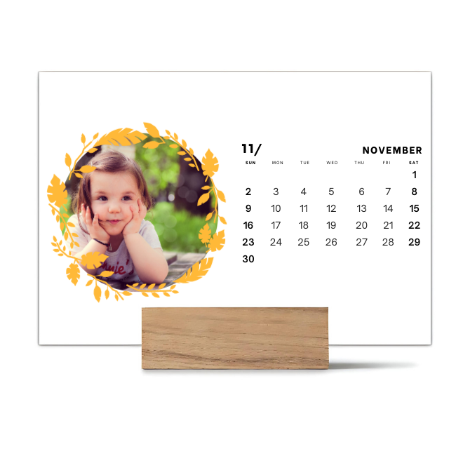 Wood Block Desk Calendar 2025