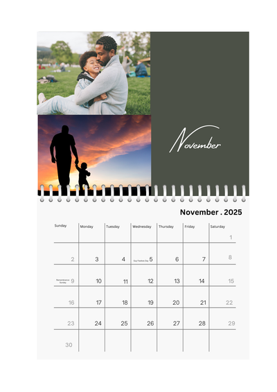 Color Block Seasonal Wall Photo Calendar 2025