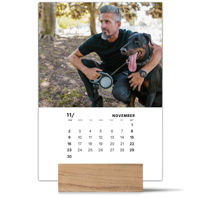 Wood Block Desk Calendar 2025