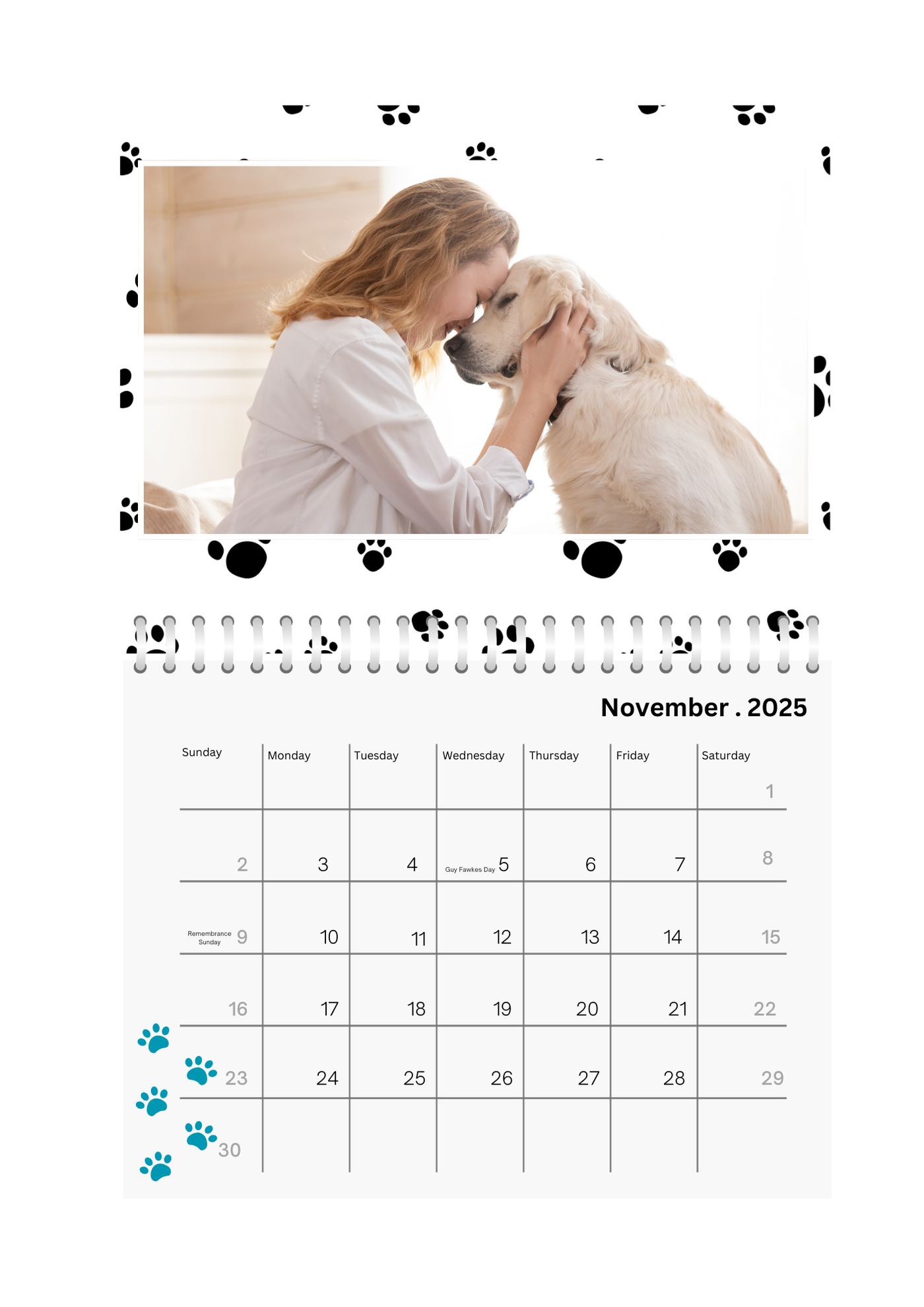 Pets Wall Photo Calendar 2025