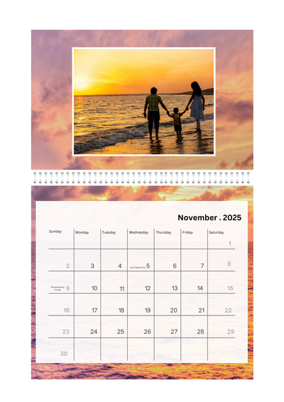 Seasons photo Wall calender 2025