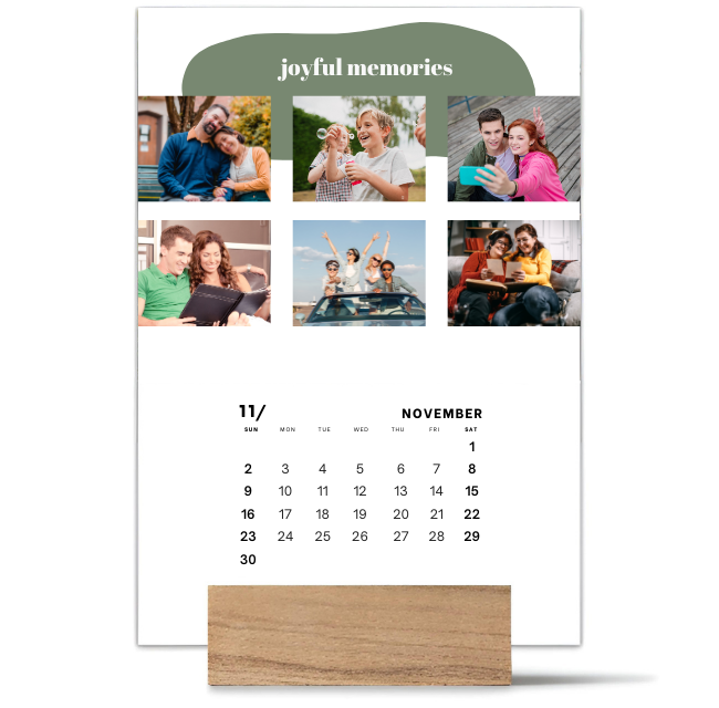 Wood Block Desk Calendar 2025