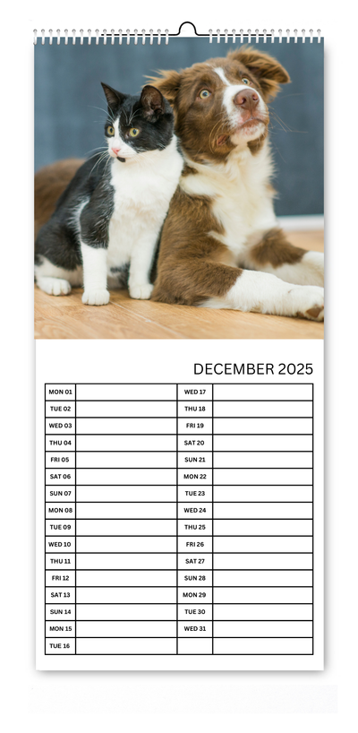 5.5x12" Dog & Cat Kitchen Calendars