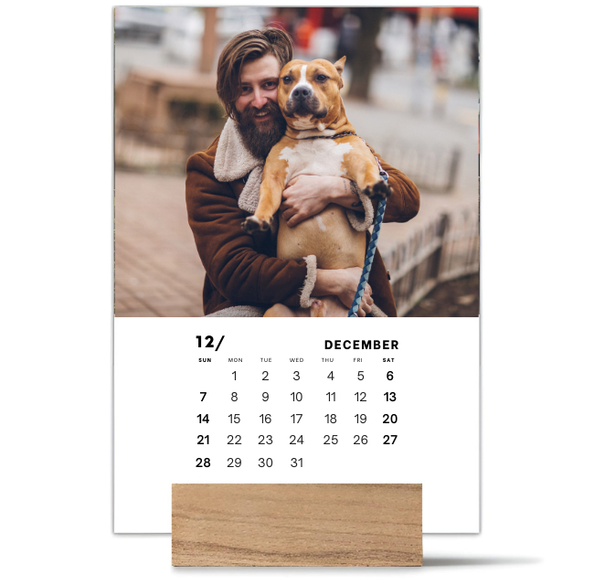 Wood Block Desk Calendar 2025