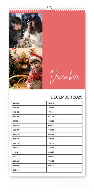 Colour Block Seasonal 5.5x12" Kitchen Calendar