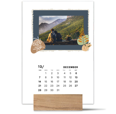 Wood Block Desk Calendar 2025