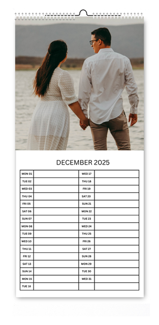 5.5x12" Kitchen Calendar Couples