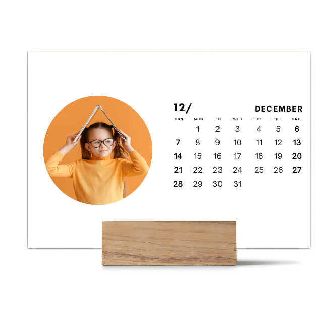 Wood Block Desk Calendar 2025