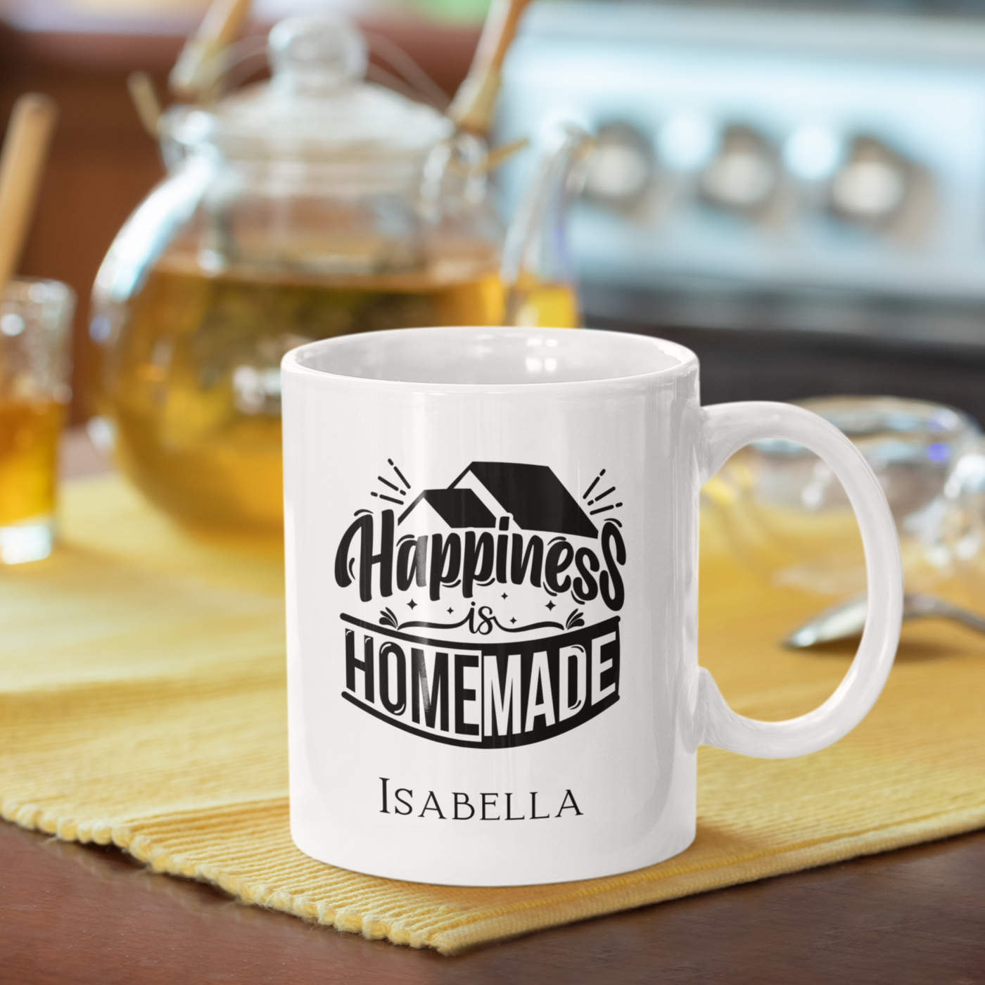 Happiness home made Ceramic Mug - Gift For Her - Personalised Mug