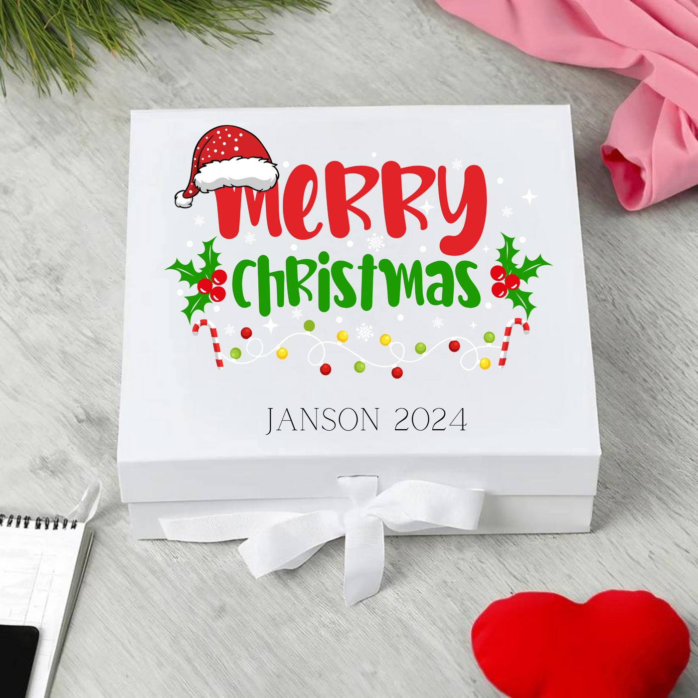 Personalised Merry Christmas Keepsake Memory Gift Box