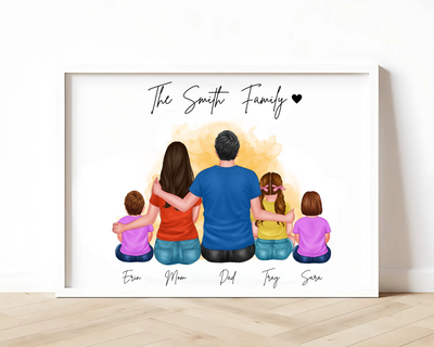 Custom Family Portrait,Christmas Gift for Mom from Daughter,Son Husband