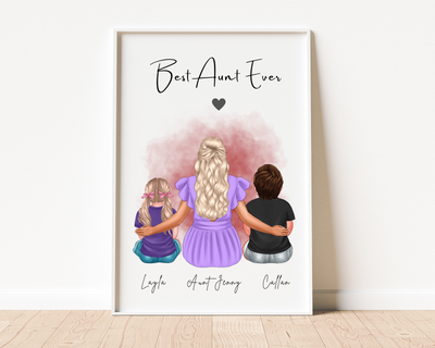 Best Aunt  Family Gift, Grief Gift, Sister Memorial Gift, Sympathy Gift Art Print Frame