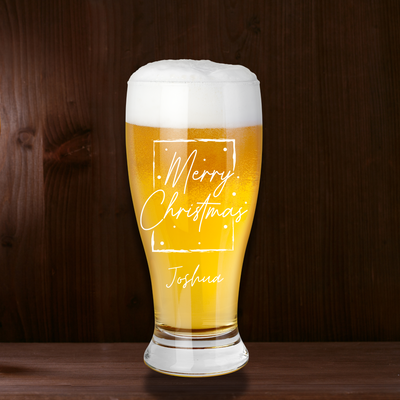 Christmas Gift Latter Merry Christmas Glass Beer Pint Glass