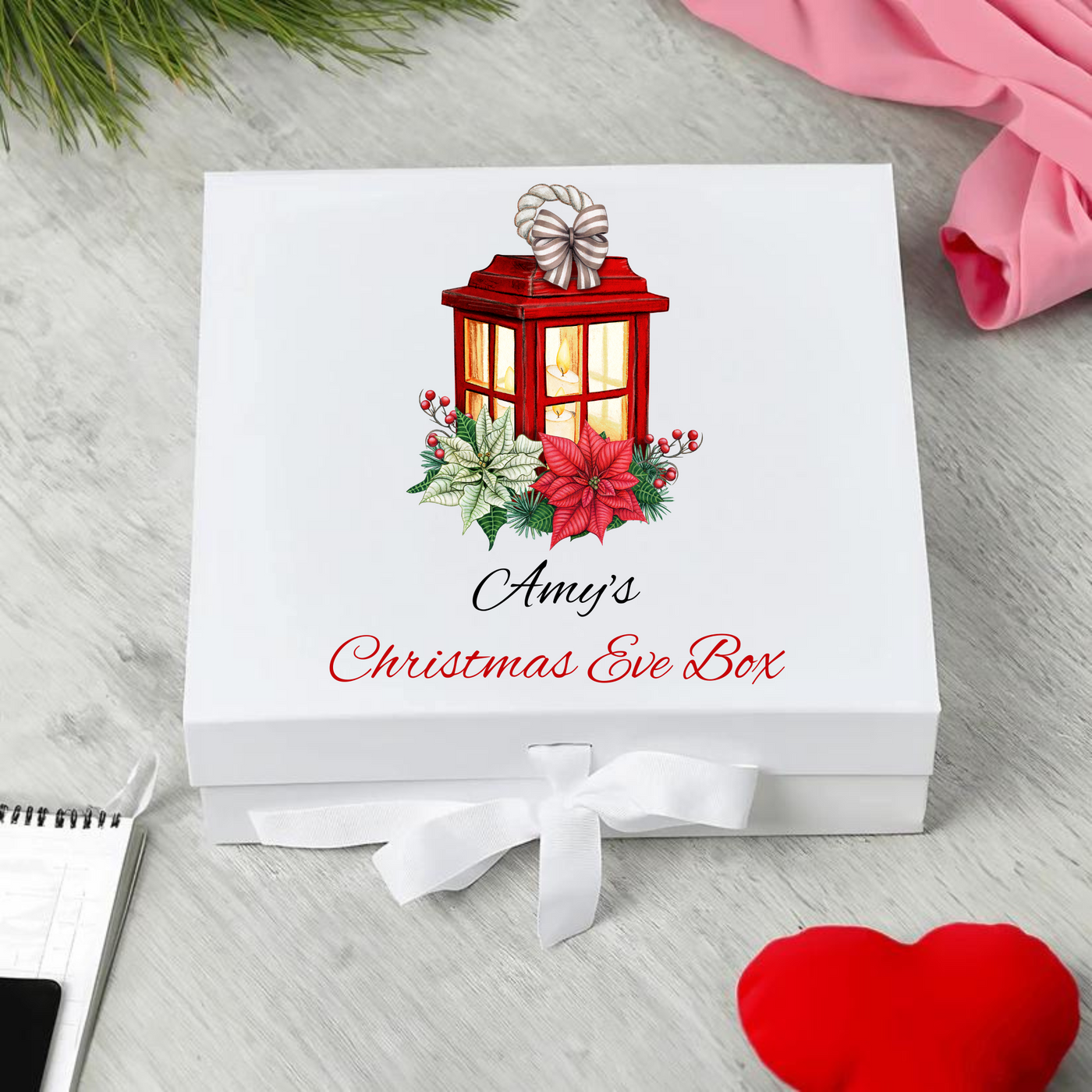 Personalised Christmas Eve Box With a Traditional Candle Design