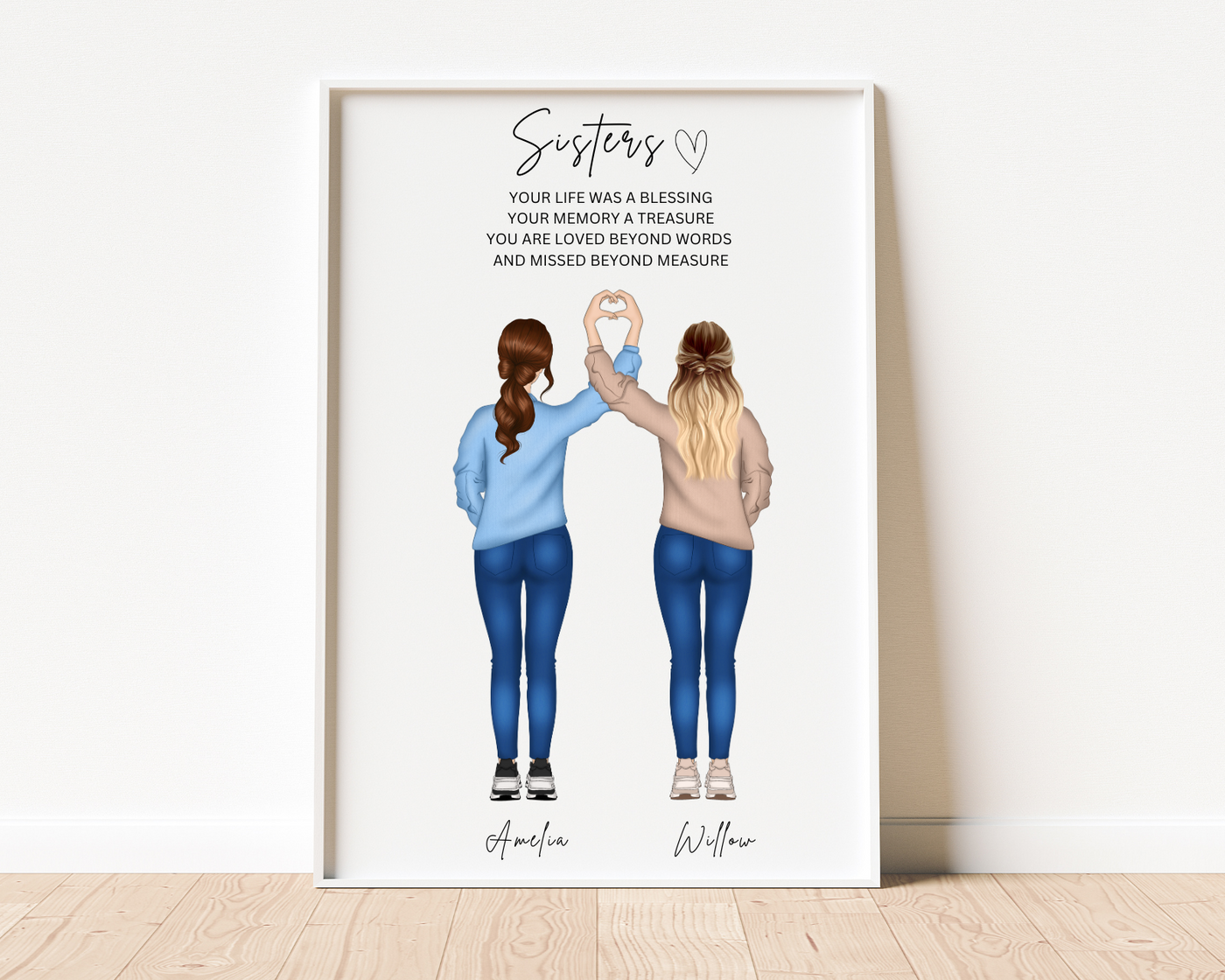 Sister Gift, Grief Gift, Sister Memorial Gift, Sympathy Gift Art Print Frame