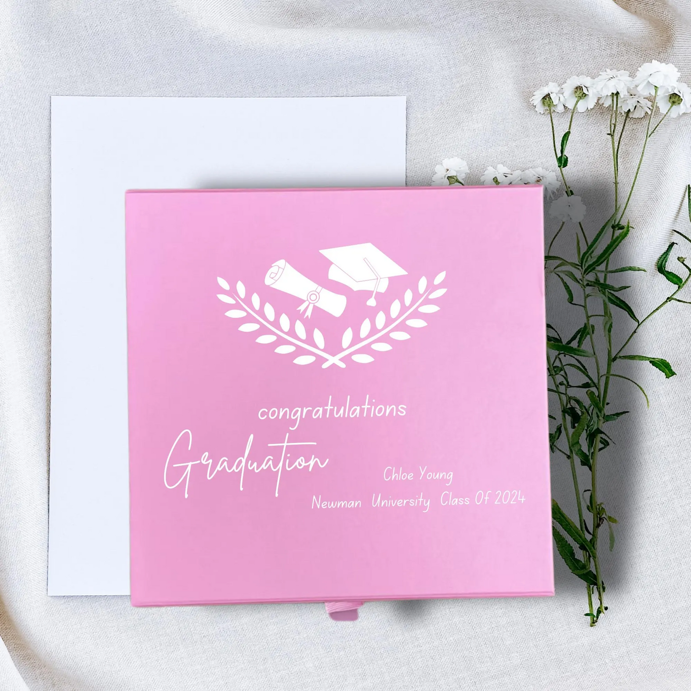 Personalized Graduation Keepsake Box - Pink Memory Gift for Her - Custom Graduation Gift Box - Graduation Memory Keepsake (Copy)