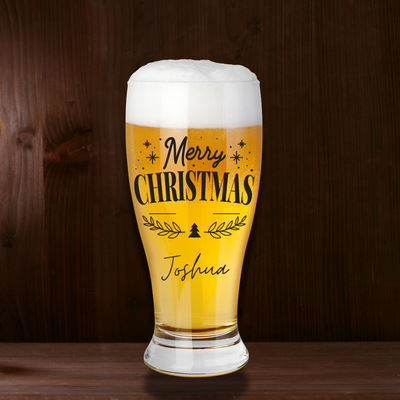 Christmas Gift Latter Merry Christmas Glass Beer Pint Glass