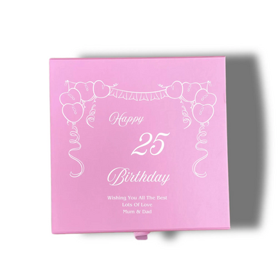 Personalized Happy Birthday Keepsake Box - Custom Pink Keepsake - Perfect for Special Moments