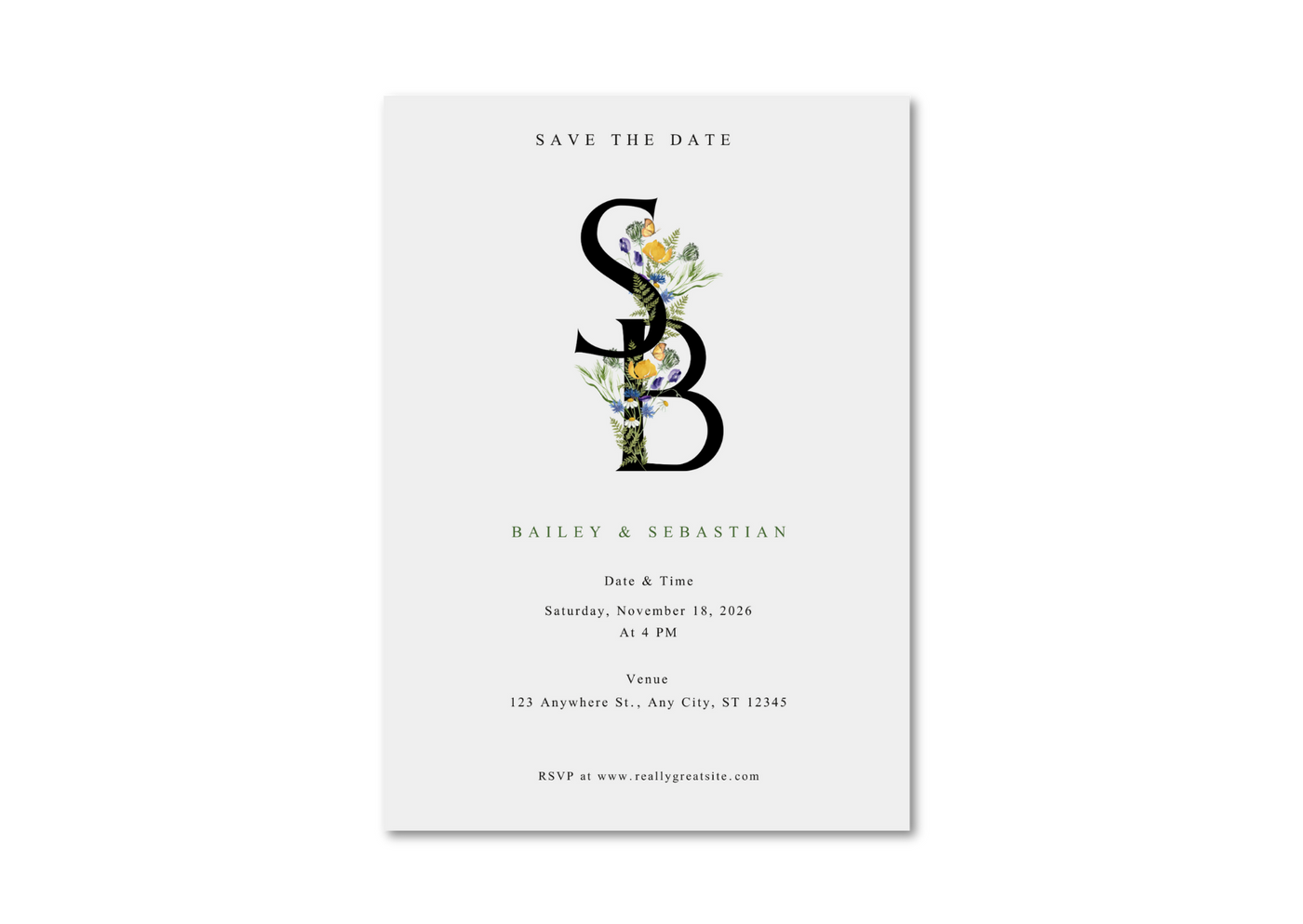 Letters Wedding Invitation Card