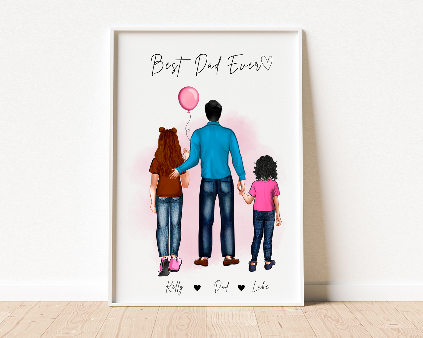 Personalisation Christmas gift from kids, Custom Wall Art Dad and  Family Frame