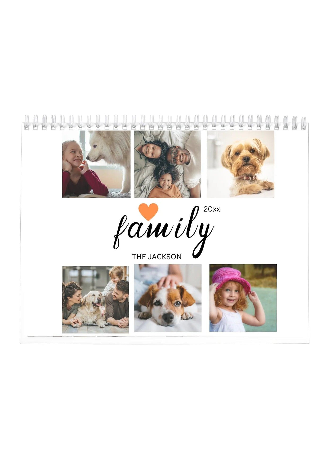 Modern Simple Playful Script Family Photos Calendar End of 6 Months 2024